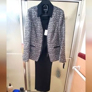 NWT John Meyer Collections 2P Pant Suit. Black & White; Zip Jacket. Sz 10. $80.